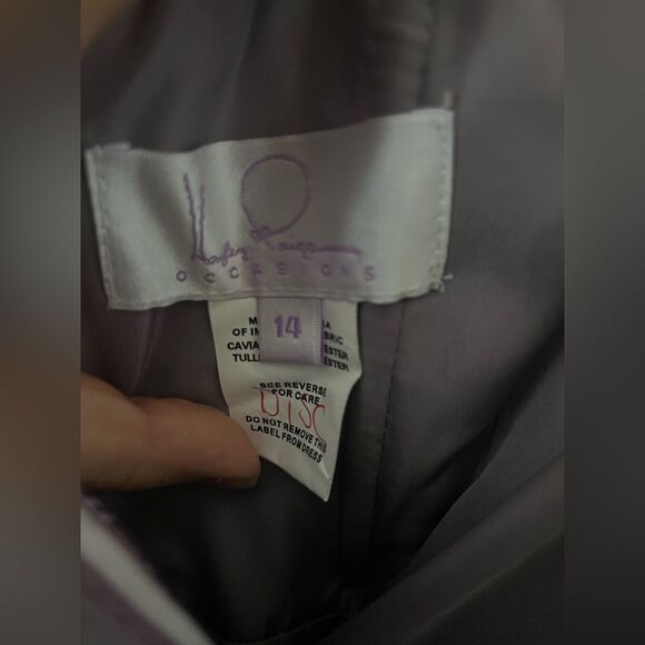 Hayley Paige Tulle Mauve Purple Strapless Bridesmaid Prom Dress NWT - Size 14 - Picture 5 of 9